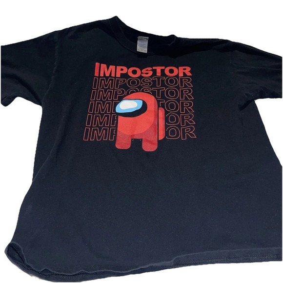 Gift Lot Among Us Red Imposter black T Shirt Jrs XL 14/16 Lrg Red Imposter Plush - Picture 6 of 12